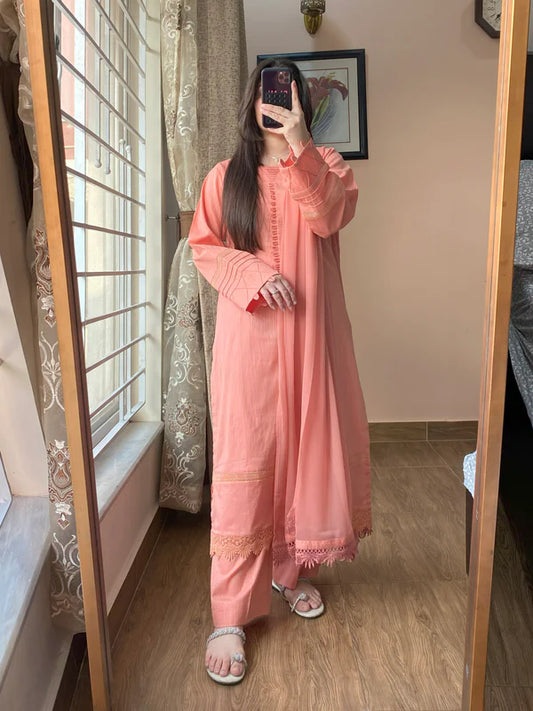 3 Piece - Lawn Dobby Dress