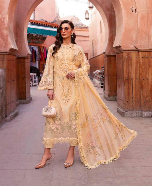 3pc  emboridery stitched lawn suit